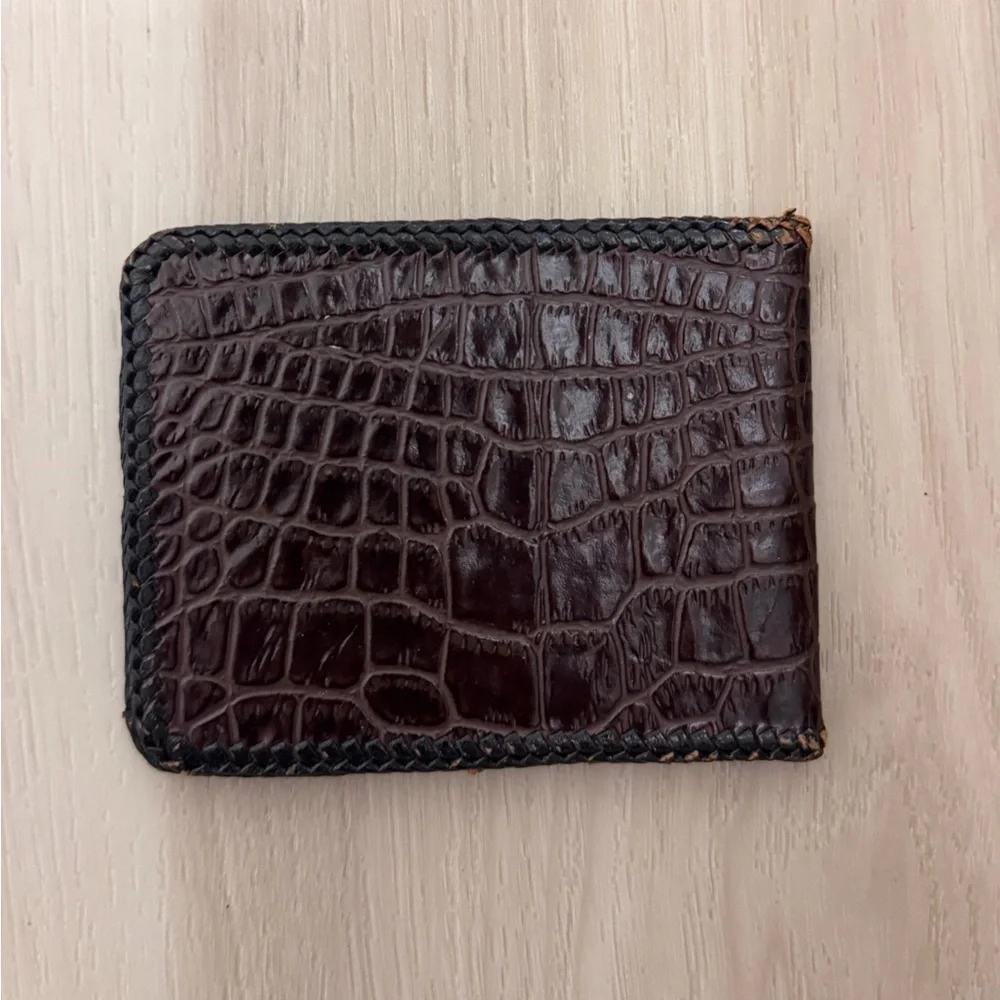 VTG Handmade Brown Crocodile Genuine Leather Wallet Men’s